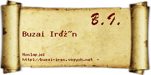 Buzai Irén névjegykártya